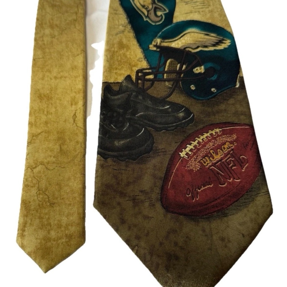 Football Themed Necktie with Helmet and Shoe